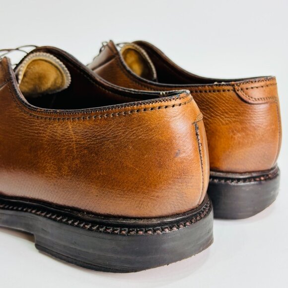 Vtg Florsheim Imperial Pebbled Brown Leather Plain Toe Shoes 8 C main image 8